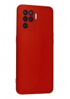 Mey İthalat®   Reno 5 Lite Kılıf Nano içi Kadife Silikon - Kırmızı