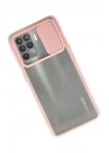Mey İthalat®   Reno 5 Lite Kılıf Palm Buzlu Kamera Sürgülü Silikon - Pembe