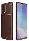 Mey İthalat®   Reno 5 Pro Kılıf Auto Focus Karbon Kapak - Kahverengi