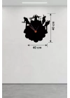 Mey İthalat® Rock Band ve Müzik Temalı Ahşap Duvar Saati - 40x40 cm Lazer Kesim