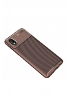 Mey İthalat®  Samsung Galaxy A01 Core Kılıf Auto Focus Karbon Kapak - Kahverengi
