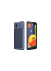 Mey İthalat®  Samsung Galaxy A01 Core Kılıf Auto Focus Karbon Kapak - Lacivert
