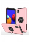 Mey İthalat®  Samsung Galaxy A01 Core Kılıf Elit Yüzüklü Kapak - Pembe