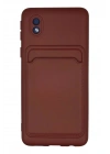 Mey İthalat®  Samsung Galaxy A01 Core Kılıf Kelvin Kartvizitli Silikon - Bordo