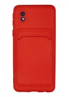 Mey İthalat®  Samsung Galaxy A01 Core Kılıf Kelvin Kartvizitli Silikon - Kırmızı