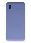 Mey İthalat®  Samsung Galaxy A01 Core Kılıf Nano içi Kadife Silikon - Lila