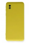 Mey İthalat®  Samsung Galaxy A01 Core Kılıf Nano içi Kadife Silikon - Sarı