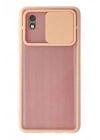 Mey İthalat®  Samsung Galaxy A01 Core Kılıf Palm Buzlu Kamera Sürgülü Silikon - Pembe