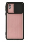 Mey İthalat®  Samsung Galaxy A01 Core Kılıf Palm Buzlu Kamera Sürgülü Silikon - Siyah
