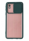 Mey İthalat®  Samsung Galaxy A01 Core Kılıf Palm Buzlu Kamera Sürgülü Silikon - Yeşil