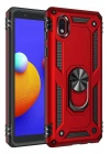 Mey İthalat®  Samsung Galaxy A01 Core Kılıf Sofya Yüzüklü Silikon Kapak - Kırmızı