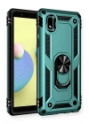 Mey İthalat®  Samsung Galaxy A01 Core Kılıf Sofya Yüzüklü Silikon Kapak - Yeşil
