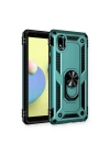 Mey İthalat®  Samsung Galaxy A01 Core Kılıf Sofya Yüzüklü Silikon Kapak - Yeşil