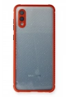 Mey İthalat®  Samsung Galaxy A02 Kılıf Miami Şeffaf Silikon - Kırmızı