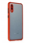 Mey İthalat®  Samsung Galaxy A02 Kılıf Miami Şeffaf Silikon - Kırmızı