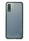 Mey İthalat®  Samsung Galaxy A02 Kılıf Miami Şeffaf Silikon - Koyu Yeşil