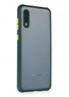 Mey İthalat®  Samsung Galaxy A02 Kılıf Miami Şeffaf Silikon - Koyu Yeşil