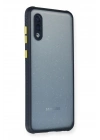 Mey İthalat®  Samsung Galaxy A02 Kılıf Miami Şeffaf Silikon - Lacivert