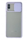 Mey İthalat®  Samsung Galaxy A02 Kılıf Palm Buzlu Kamera Sürgülü Silikon - Lila