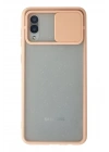 Mey İthalat®  Samsung Galaxy A02 Kılıf Palm Buzlu Kamera Sürgülü Silikon - Pembe
