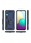 Mey İthalat®  Samsung Galaxy A02 Kılıf Sofya Yüzüklü Silikon Kapak - Lacivert