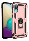 Mey İthalat®  Samsung Galaxy A02 Kılıf Sofya Yüzüklü Silikon Kapak - Rose
