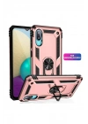 Mey İthalat®  Samsung Galaxy A02 Kılıf Sofya Yüzüklü Silikon Kapak - Rose