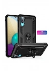 Mey İthalat®  Samsung Galaxy A02 Kılıf Sofya Yüzüklü Silikon Kapak - Siyah