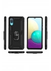 Mey İthalat®  Samsung Galaxy A02 Kılıf Sofya Yüzüklü Silikon Kapak - Siyah