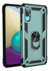 Mey İthalat®  Samsung Galaxy A02 Kılıf Sofya Yüzüklü Silikon Kapak - Yeşil