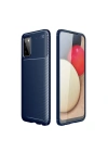 Mey İthalat®  Samsung Galaxy A02S Kılıf Auto Focus Karbon Kapak - Lacivert