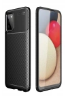 Mey İthalat®  Samsung Galaxy A02S Kılıf Auto Focus Karbon Kapak - Siyah