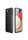 Mey İthalat®  Samsung Galaxy A02S Kılıf Auto Focus Karbon Kapak - Siyah