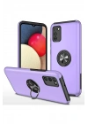 Mey İthalat®  Samsung Galaxy A02S Kılıf Elit Yüzüklü Kapak - Mor