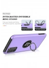 Mey İthalat®  Samsung Galaxy A02S Kılıf Elit Yüzüklü Kapak - Mor