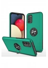 Mey İthalat®  Samsung Galaxy A02S Kılıf Elit Yüzüklü Kapak - Yeşil