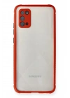 Mey İthalat®  Samsung Galaxy A02S Kılıf Miami Şeffaf Silikon - Kırmızı