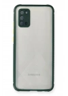 Mey İthalat®  Samsung Galaxy A02S Kılıf Miami Şeffaf Silikon - Koyu Yeşil