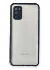 Mey İthalat®  Samsung Galaxy A02S Kılıf Miami Şeffaf Silikon - Lacivert