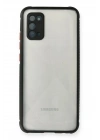 Mey İthalat®  Samsung Galaxy A02S Kılıf Miami Şeffaf Silikon - Siyah