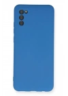 Mey İthalat®  Samsung Galaxy A02S Kılıf Nano içi Kadife Silikon - Mavi