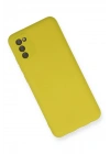 Mey İthalat®  Samsung Galaxy A02S Kılıf Nano içi Kadife Silikon - Sarı