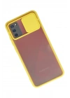 Mey İthalat®  Samsung Galaxy A02S Kılıf Palm Buzlu Kamera Sürgülü Silikon - Sarı