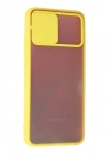 Mey İthalat®  Samsung Galaxy A02S Kılıf Palm Buzlu Kamera Sürgülü Silikon - Sarı