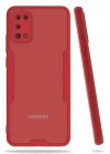 Mey İthalat®  Samsung Galaxy A02S Kılıf Platin Silikon - Kırmızı
