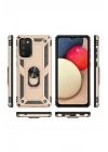 Mey İthalat®  Samsung Galaxy A02S Kılıf Sofya Yüzüklü Silikon Kapak - Gold