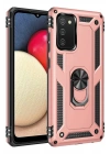 Mey İthalat®  Samsung Galaxy A02S Kılıf Sofya Yüzüklü Silikon Kapak - Rose