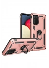 Mey İthalat®  Samsung Galaxy A02S Kılıf Sofya Yüzüklü Silikon Kapak - Rose