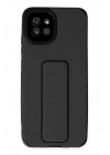 Mey İthalat®  Samsung Galaxy A03 Kılıf Mega Standlı Silikon - Siyah