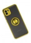 Mey İthalat®  Samsung Galaxy A03 Kılıf Montreal Yüzüklü Silikon Kapak - Sarı